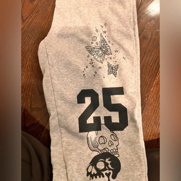 Gray Skull Print Joggers - Picture 2 of 8